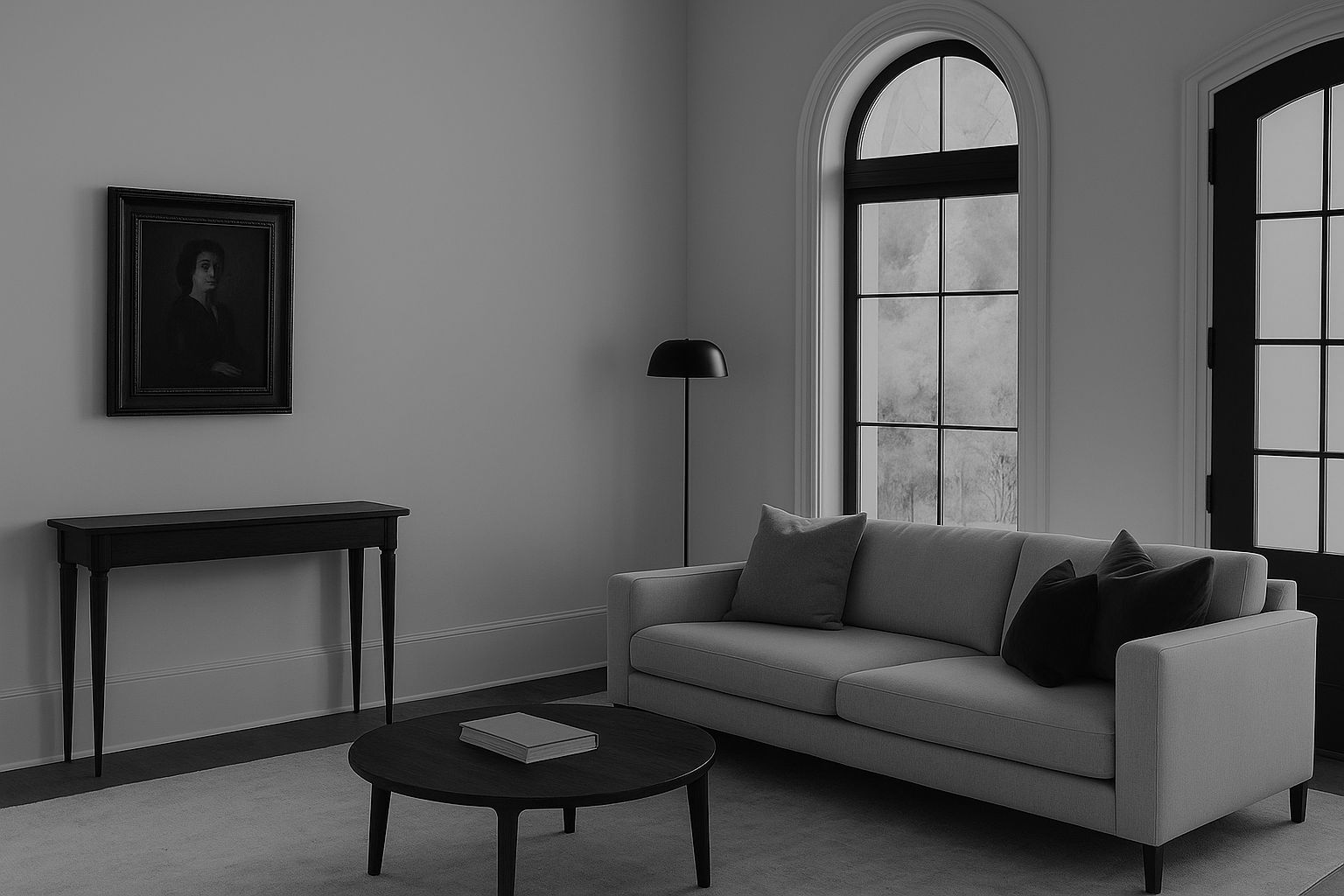 The Sandton Pearl - Elegant living room with arched windows